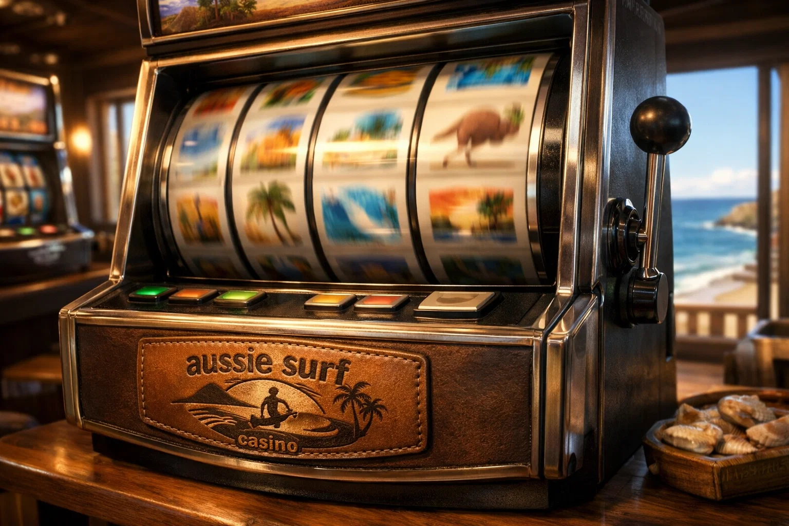 Player hitting a jackpot on pokie surf casino